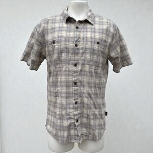Patagonia Shirt Lg Gray Plaid Hemp Organic Cotton Casual Outdoor Hiking Gorpcore